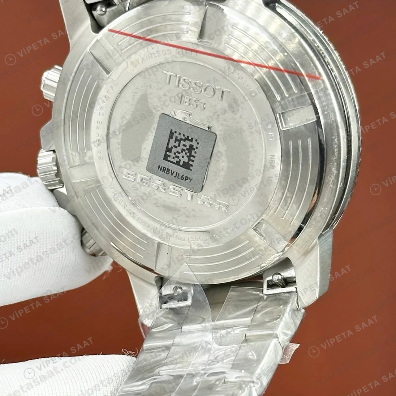 Tissot Seastar Mavi Kronograf Çelik Pepsi Bezel Eta Saat kordon detayı