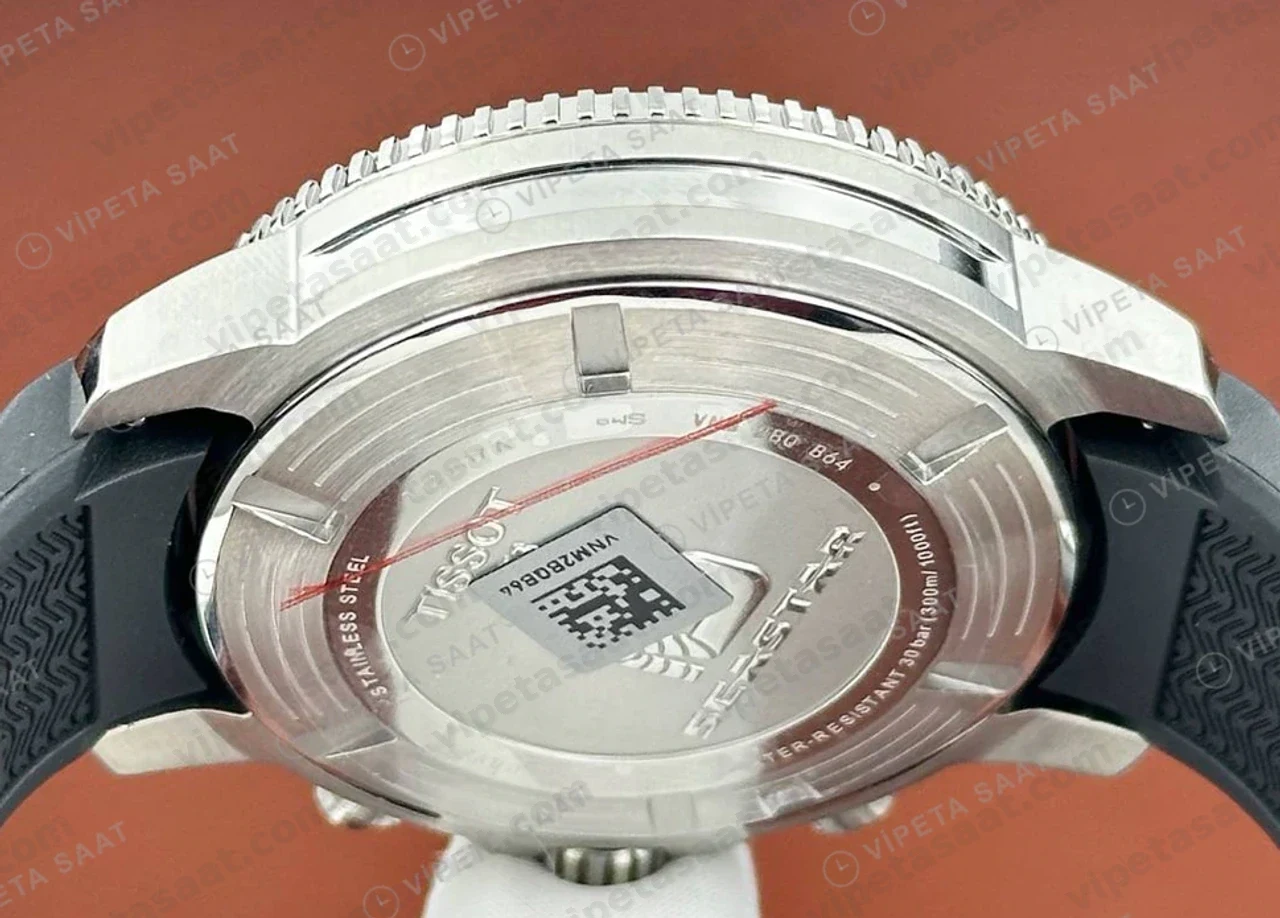 Tissot Seastar Mavi Kronograf Kauçuk Gece Eta Saat yan profil
