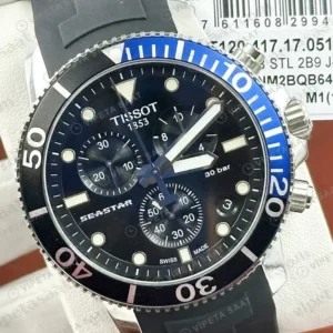 Tissot Seastar Mavi Kronograf Kauçuk Gece Eta Saat