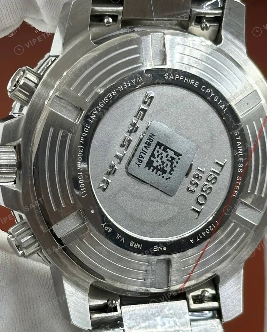 Tissot Seastar Mavi Kronograf Kırmızı Bezel Çelik Eta Saat yan profil