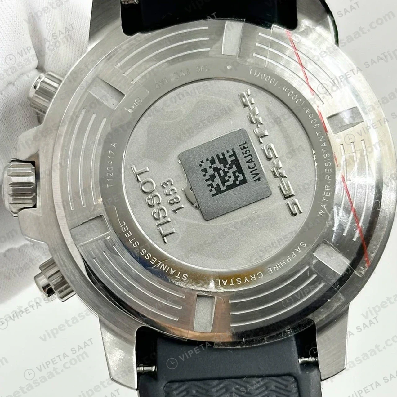 Tissot Seastar Siyah Kronograf Gri Kauçuk Eta Saat profil