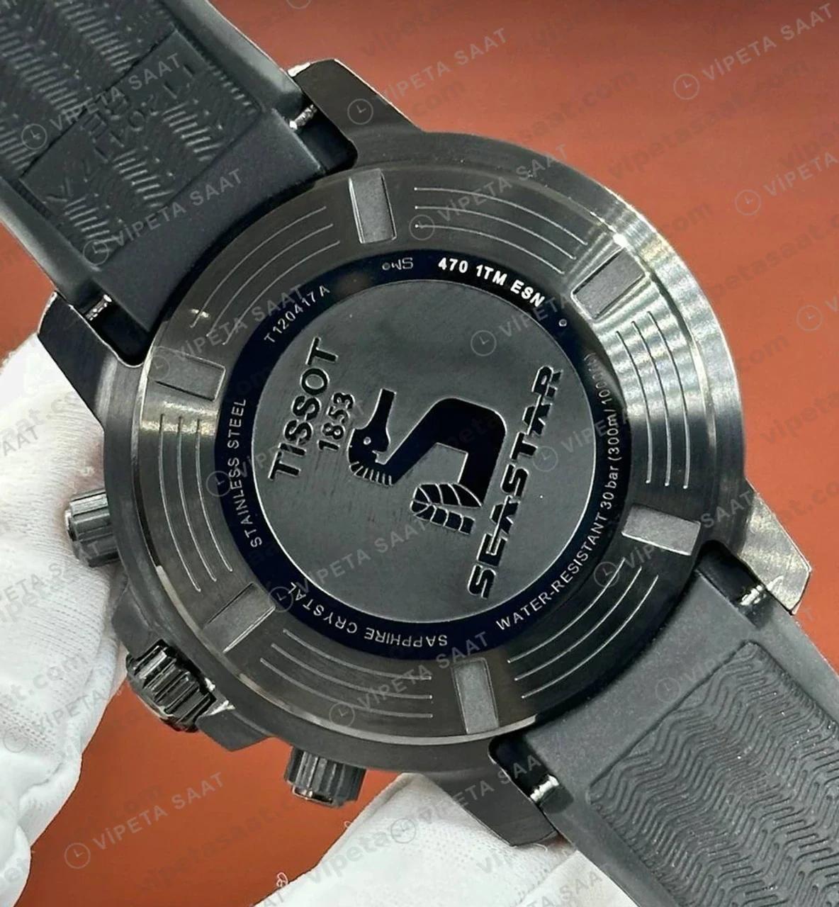 Tissot Seastar Siyah Kronograf Kauçuk Eta Saat profil
