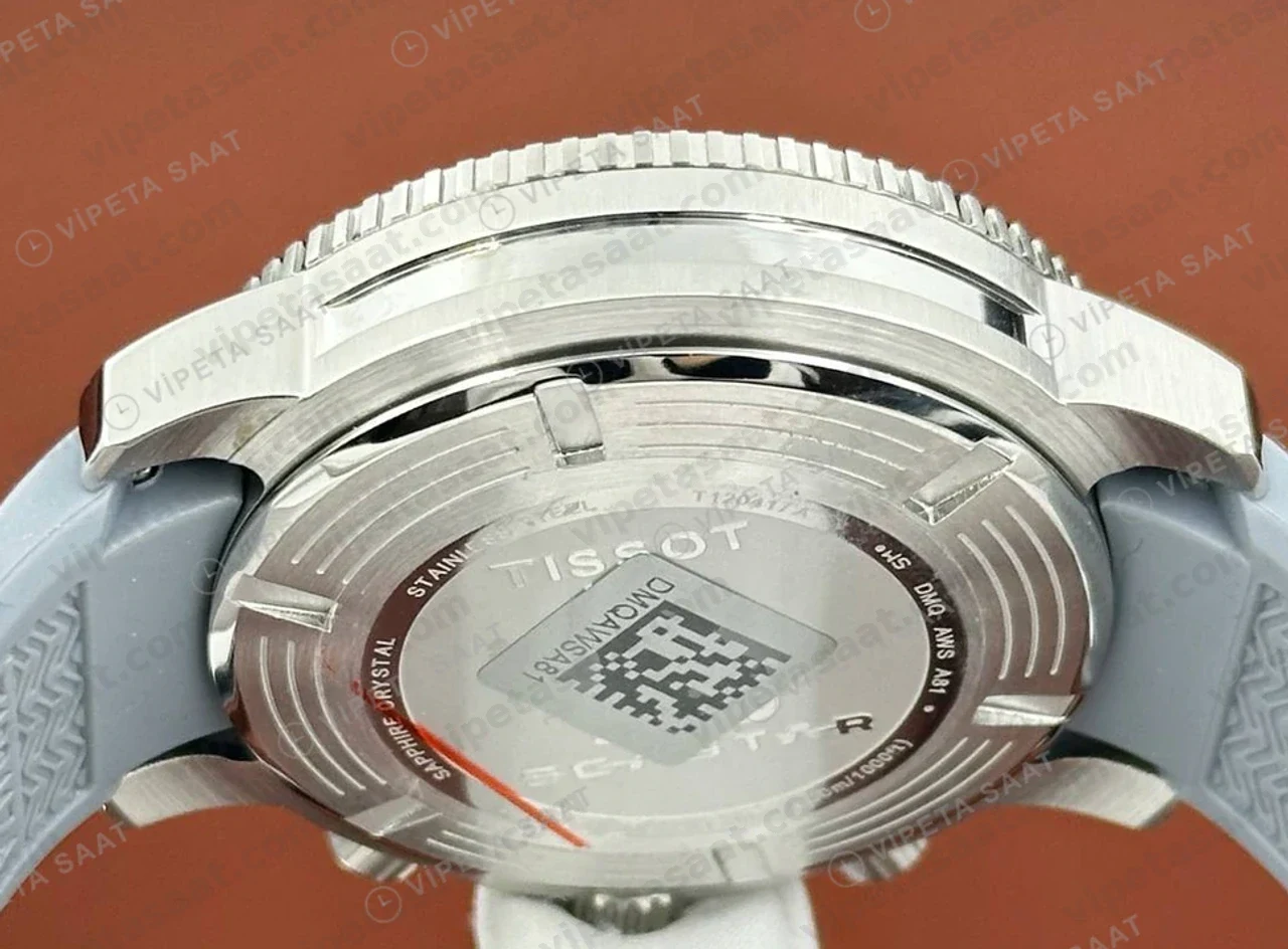 Tissot Seastar Siyah Kronograf Turuncu Hasır Kordon Eta Saat yan profil