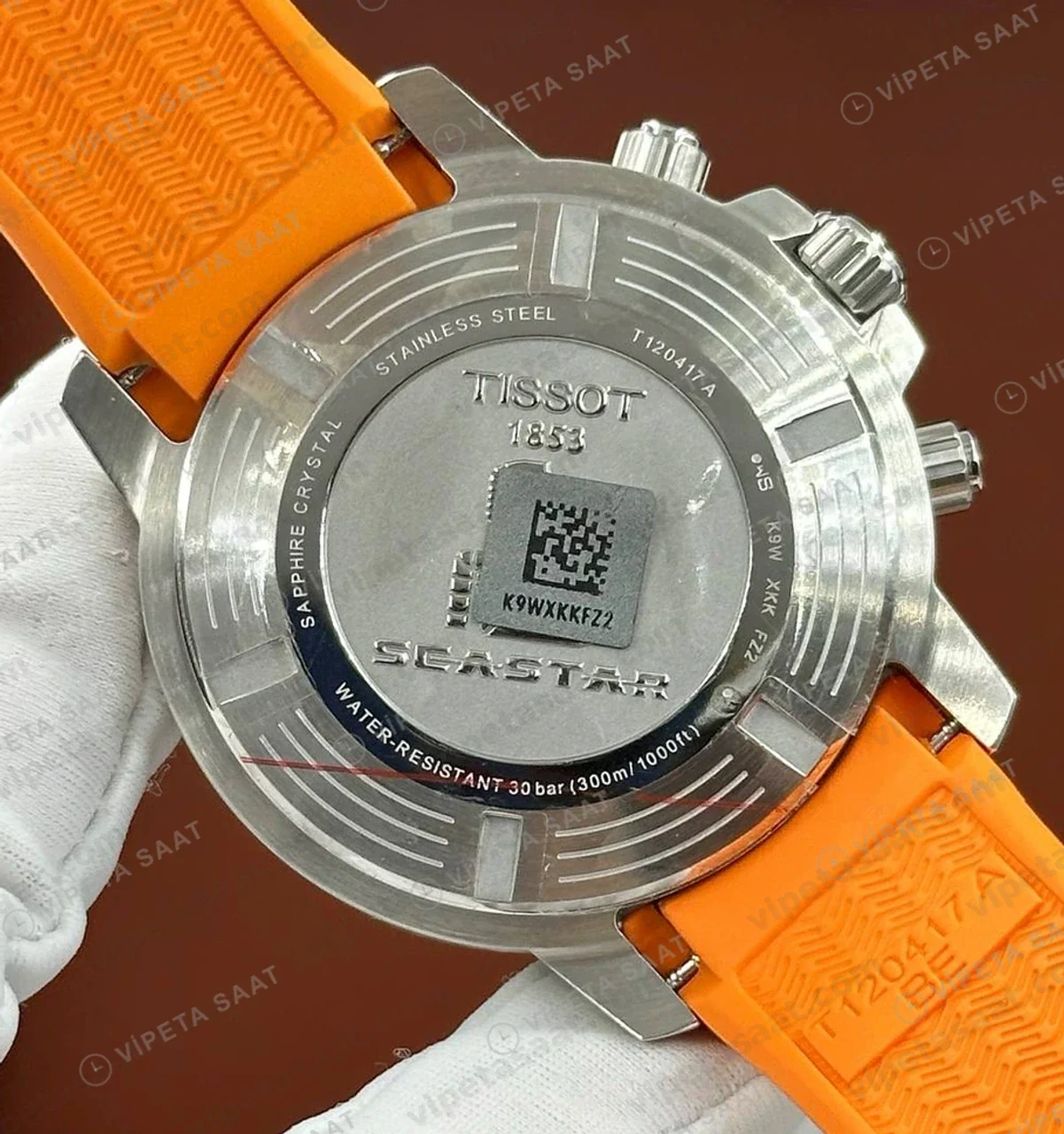 Tissot Seastar Siyah Kronograf Turuncu Kauçuk Eta Saat