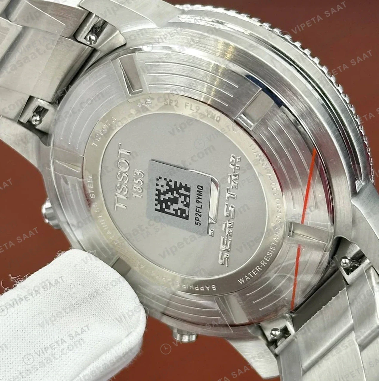 Tissot Seastar Yeşil Kronograf Çelik Bileklik Eta Saat kordon detayı