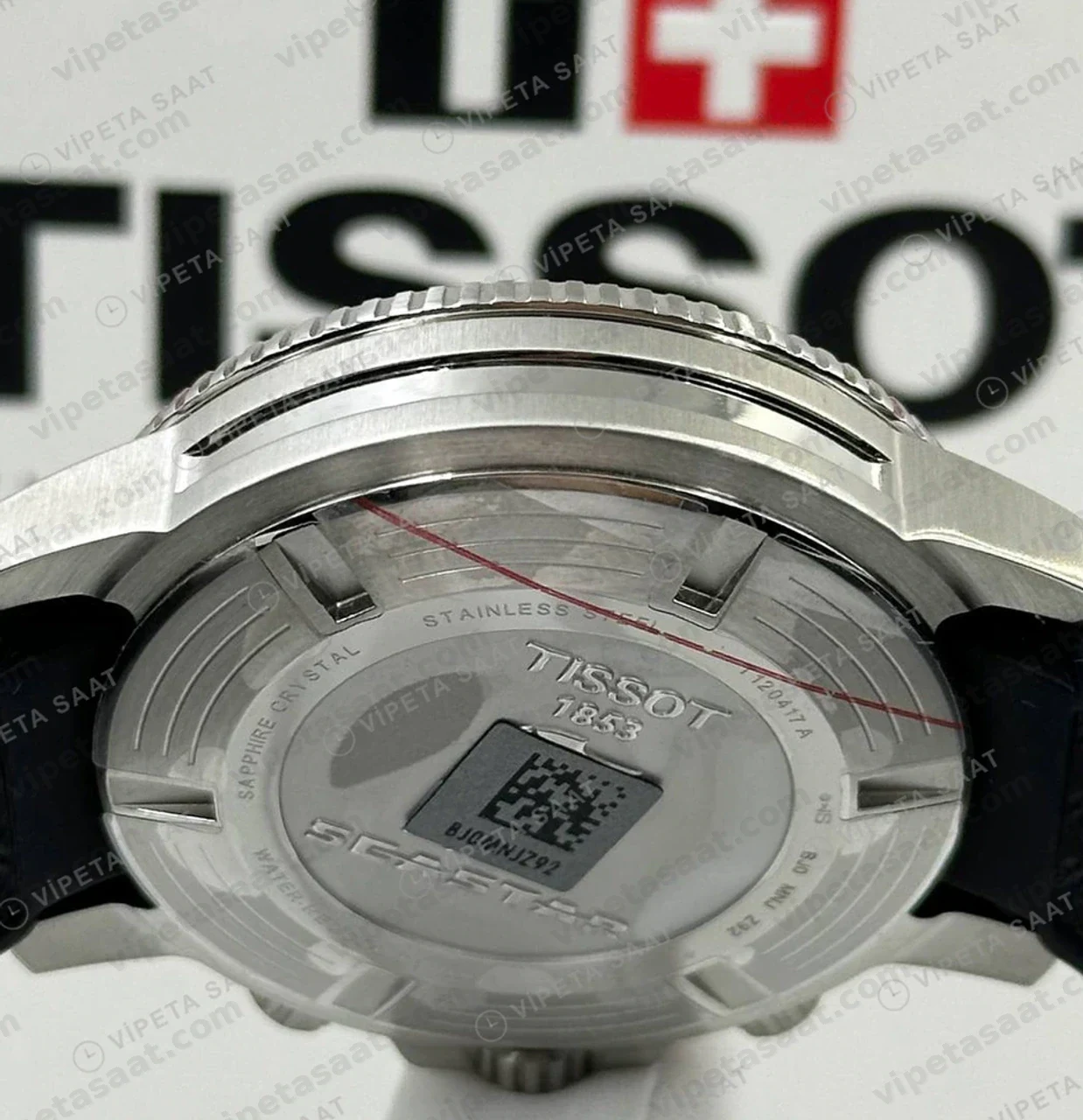 Tissot Seastar Yeşil Kronograf Kauçuk Eta Saat kadran detayı