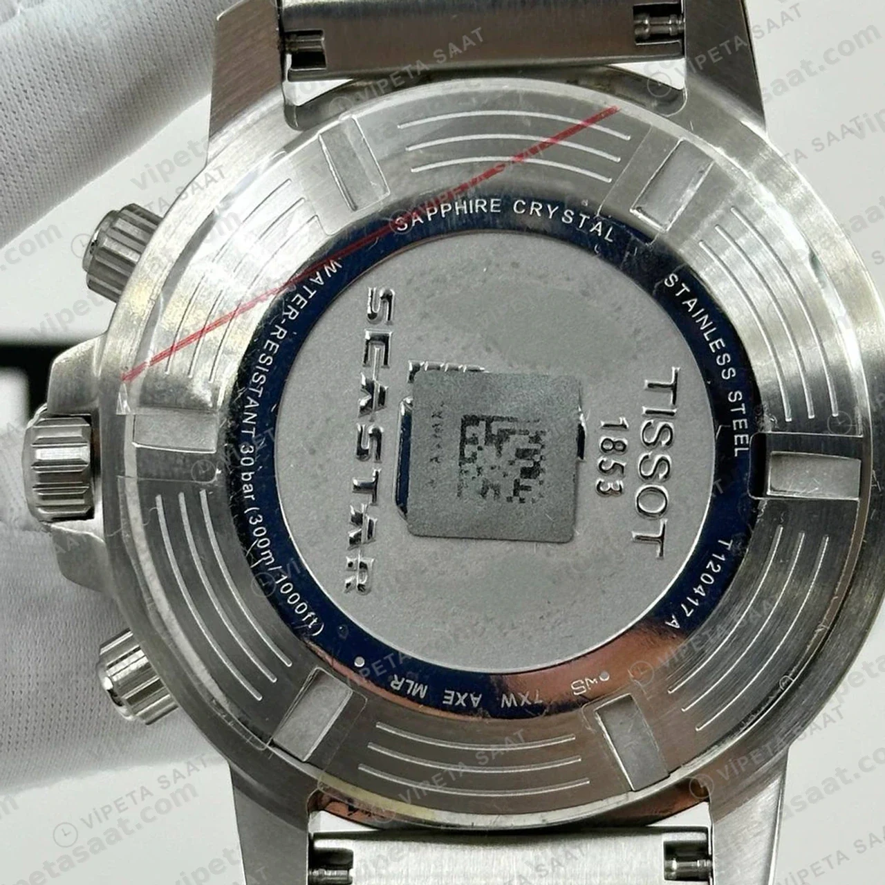 Tissot Seastar Yeşil Kronograf Kauçuk Siyah Eta Saat detay görünüm