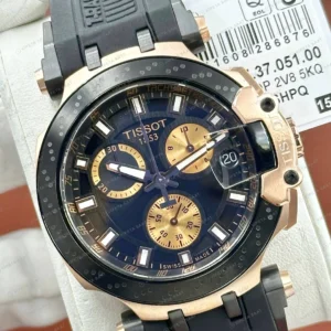 Tissot T-Race Mavi Altın Kronograf Kauçuk Super Clone ETA Saat detay 6