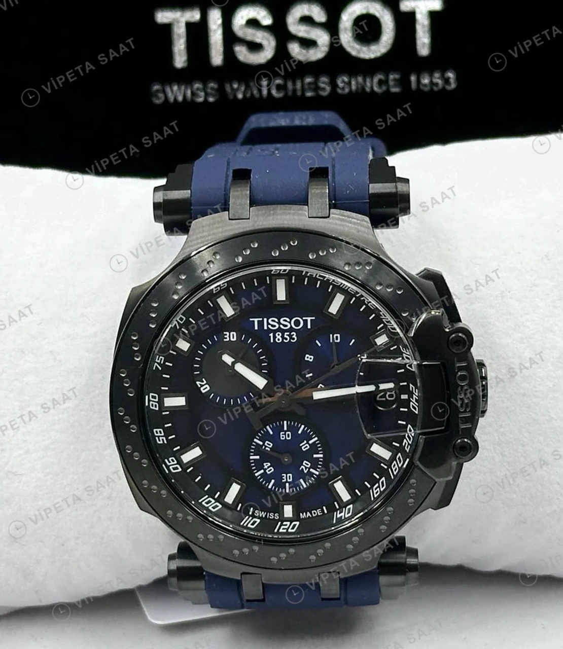 Tissot T-Race Mavi Kronograf Kauçuk Super Clone ETA Saat detay 6
