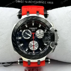 Tissot T-Race Siyah Kırmızı Kronograf Kauçuk Super Clone ETA Saat detay 6