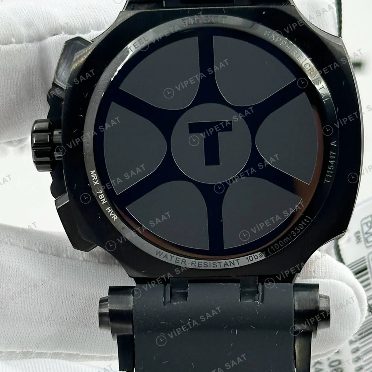 Tissot T-Race Siyah Kronograf Kauçuk Super Clone ETA Saat detay 3