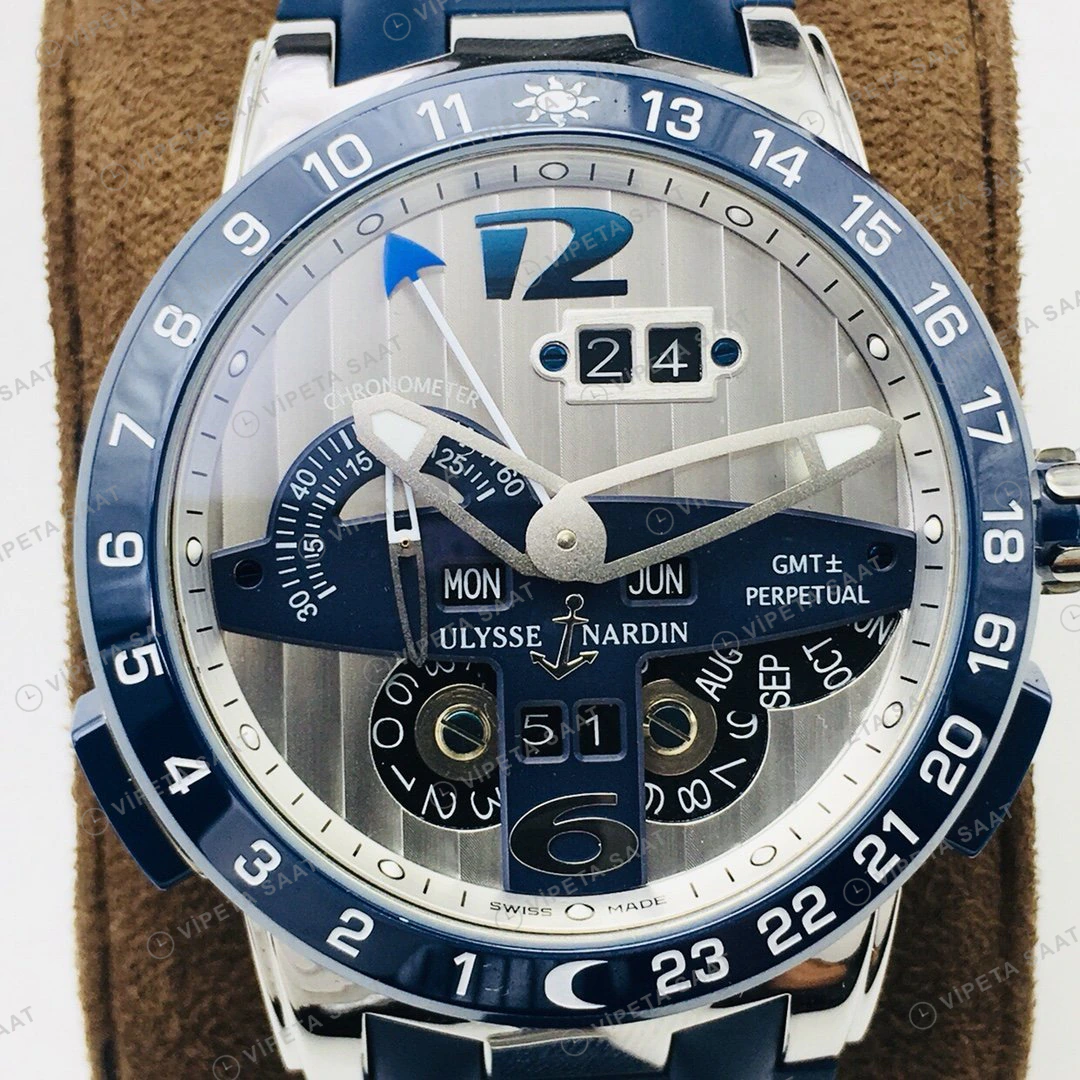 Ulysse Nardin El Toro Beyaz Kadran Çelik Super Clone ETA Eta Saat detay 4