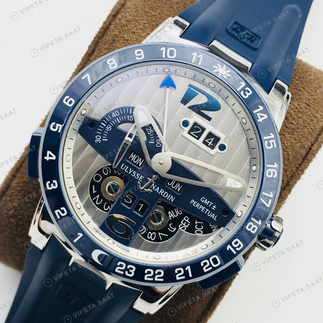 Ulysse Nardin El Toro Beyaz Kadran Çelik Super Clone ETA Eta Saat detay 6