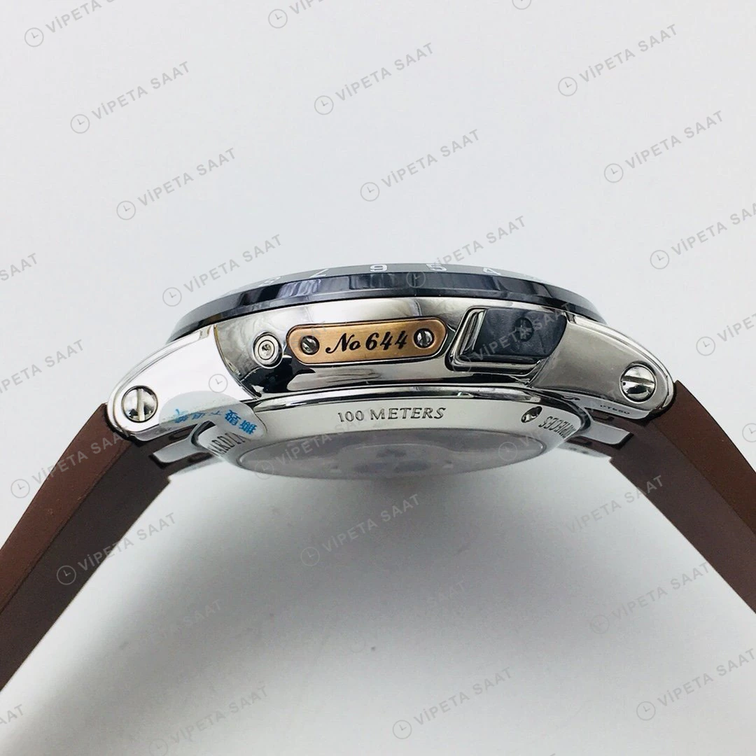 Ulysse Nardin El Toro GMT Perpetual Kahve Kadran Çelik Kauçuk 43mm Super Clone ETA Eta Saat detay 3