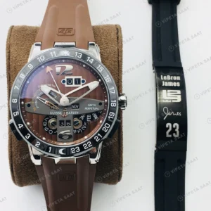 Ulysse Nardin El Toro GMT Perpetual Kahve Kadran Çelik Kauçuk 43mm Super Clone ETA Eta Saat detay 7