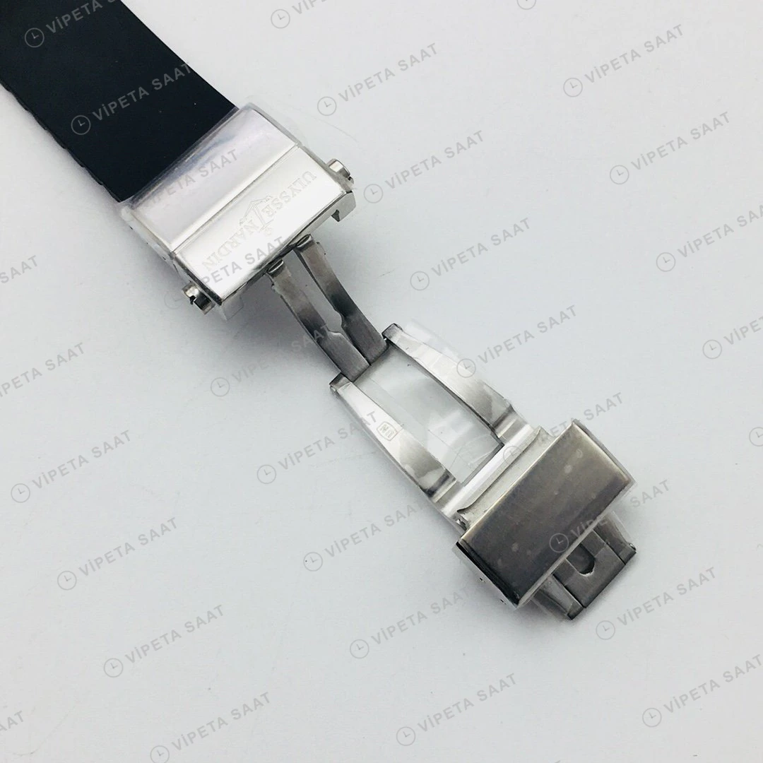 Ulysse Nardin El Toro GMT Perpetual Siyah Kadran Çelik Super Clone ETA Eta Saat detay 3