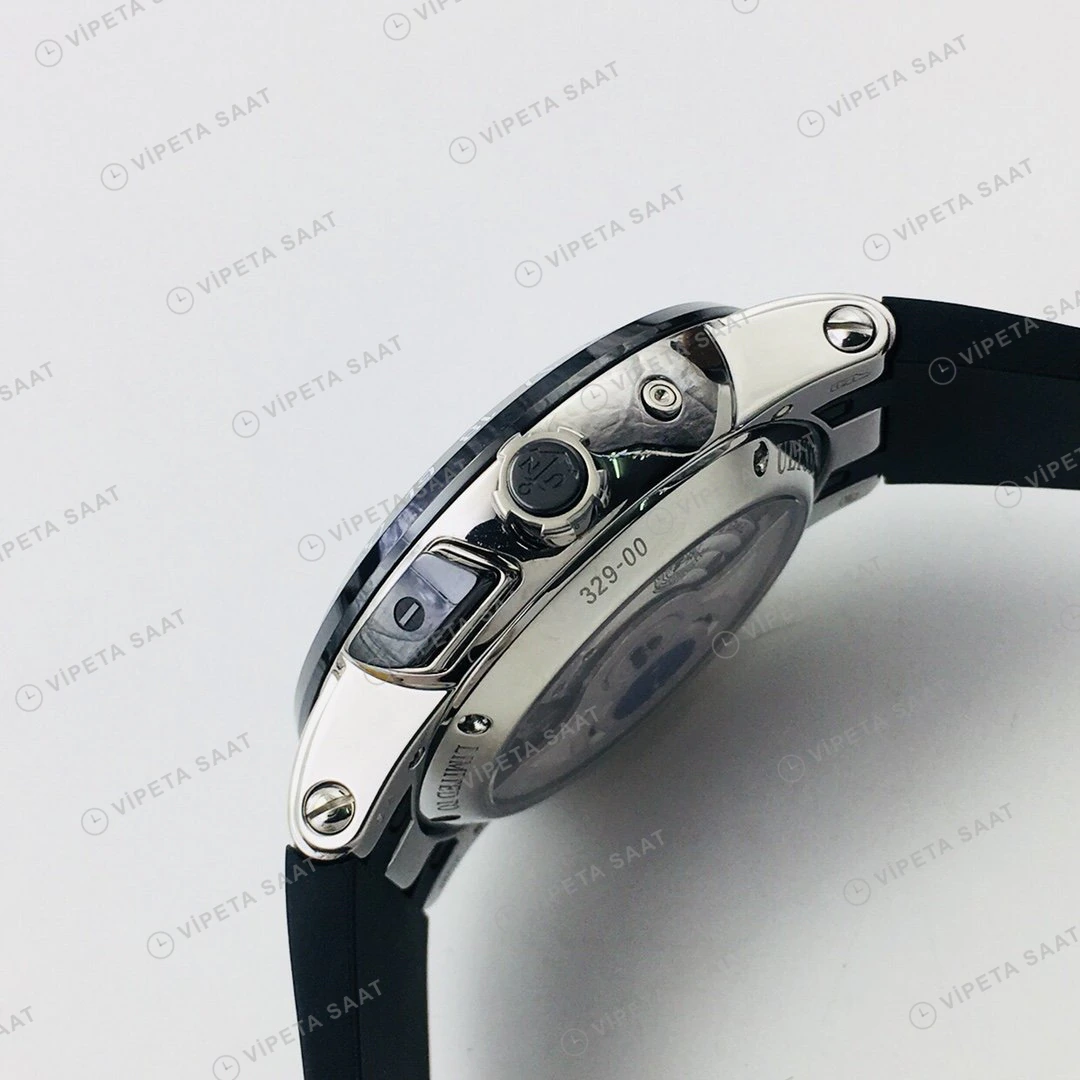 Ulysse Nardin El Toro GMT Perpetual Siyah Kadran Çelik Super Clone ETA Eta Saat detay 5