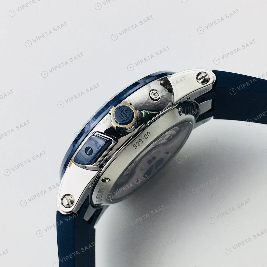 Ulysse Nardin El Toro Mavi Kadran Çelik Super Clone ETA Eta Saat detay 5