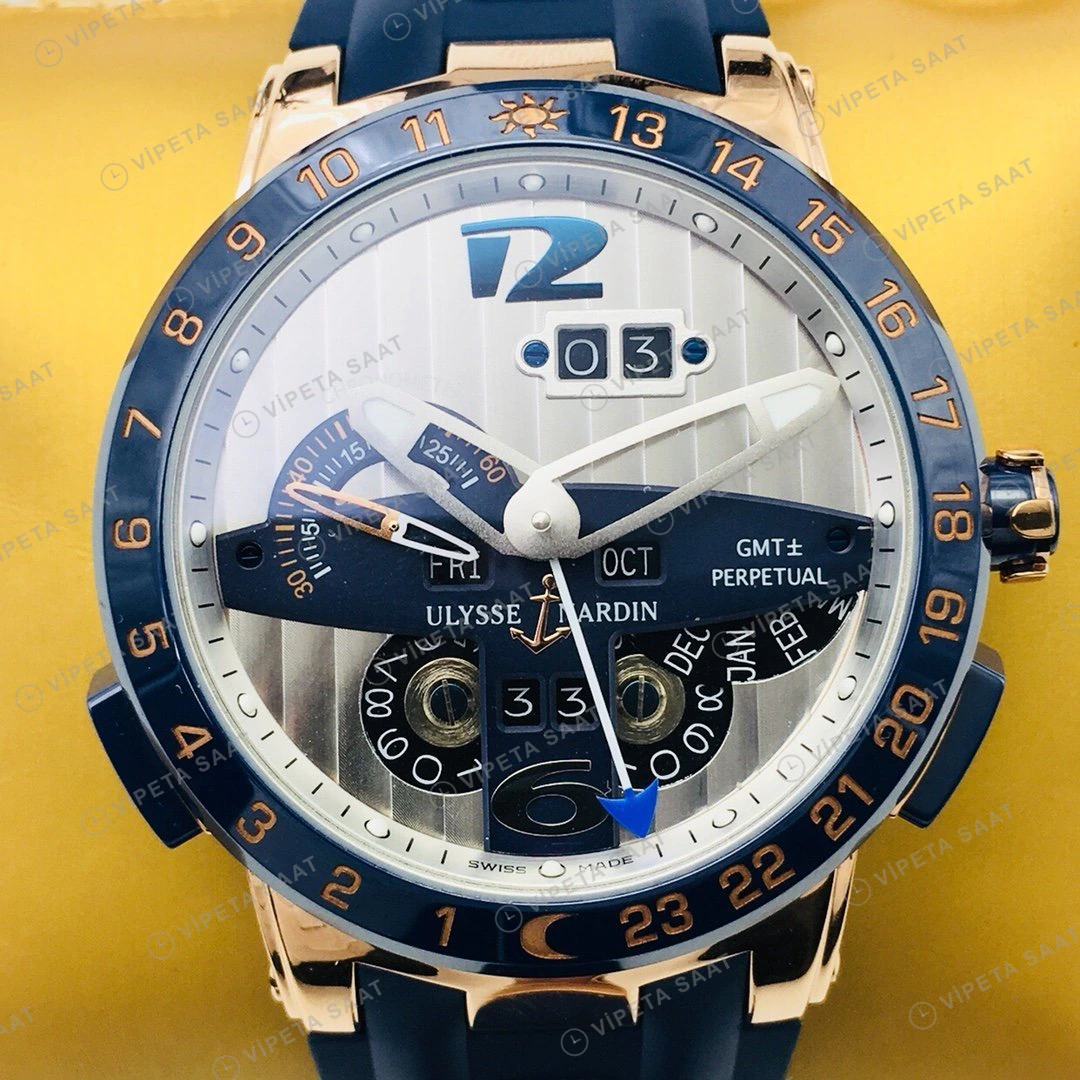 Ulysse Nardin El Toro Perpetual Beyaz Kadran Gold Super Clone ETA Eta Saat detay 6