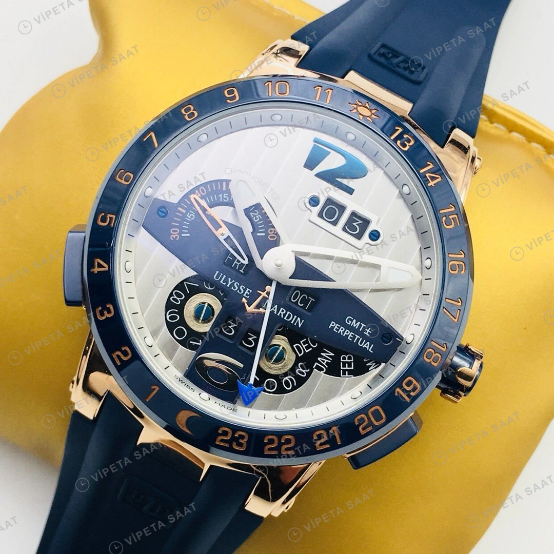 Ulysse Nardin El Toro Perpetual Beyaz Kadran Gold Super Clone ETA Eta Saat detay 7