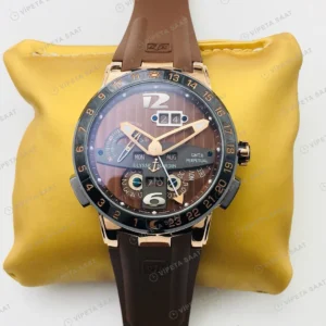 Ulysse Nardin El Toro Perpetual Kahve Kadran Gold Super Clone ETA Eta Saat detay 4