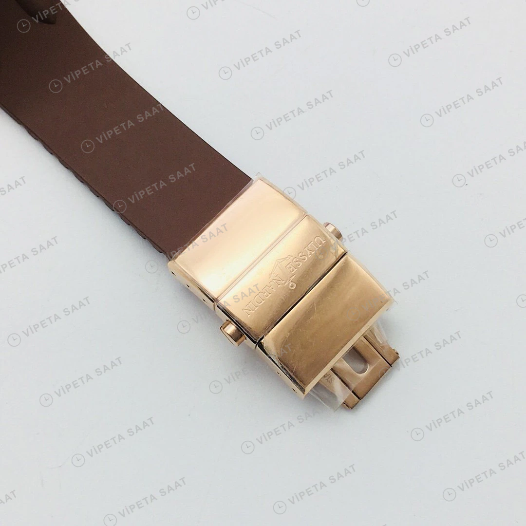 Ulysse Nardin El Toro Perpetual Kahve Kadran Gold Super Clone ETA Eta Saat detay 5