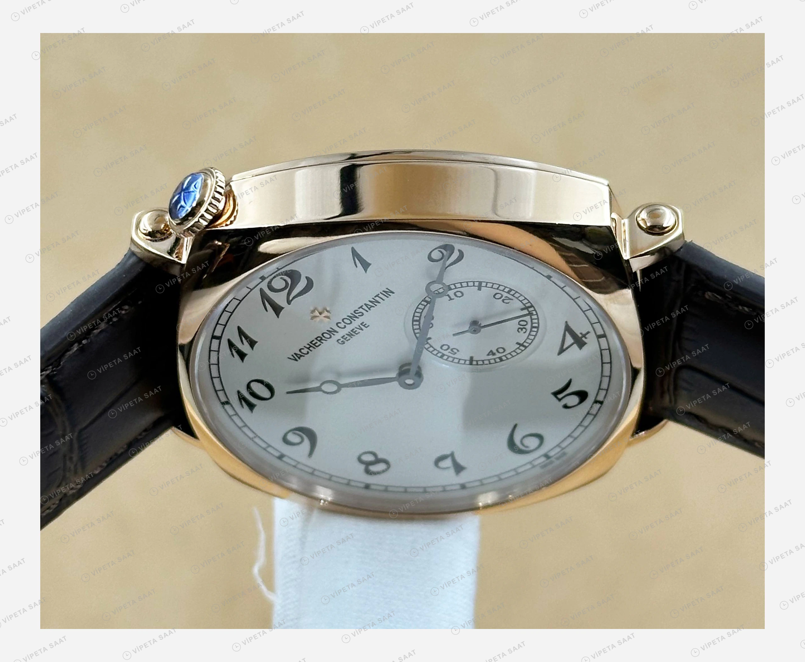 Vacheron Constantin 40 mm Historiques American 1921 Beyaz Kadran Deri Gündüz Super Clone ETA Eta Saat karşıdan görünüm