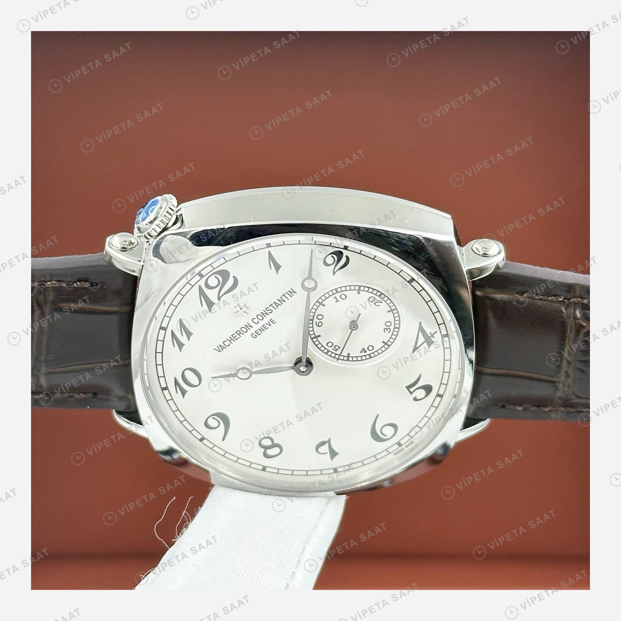 Vacheron Constantin 40 mm Historiques American 1921 Beyaz Kadran Deri Super Clone ETA Eta Saat detay 5