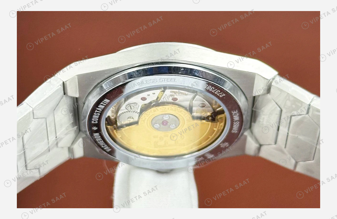 Vacheron Constantin 41 mm Overseas Gümüş Kadran Çelik Super Clone ETA Eta Saat karşıdan görünüm