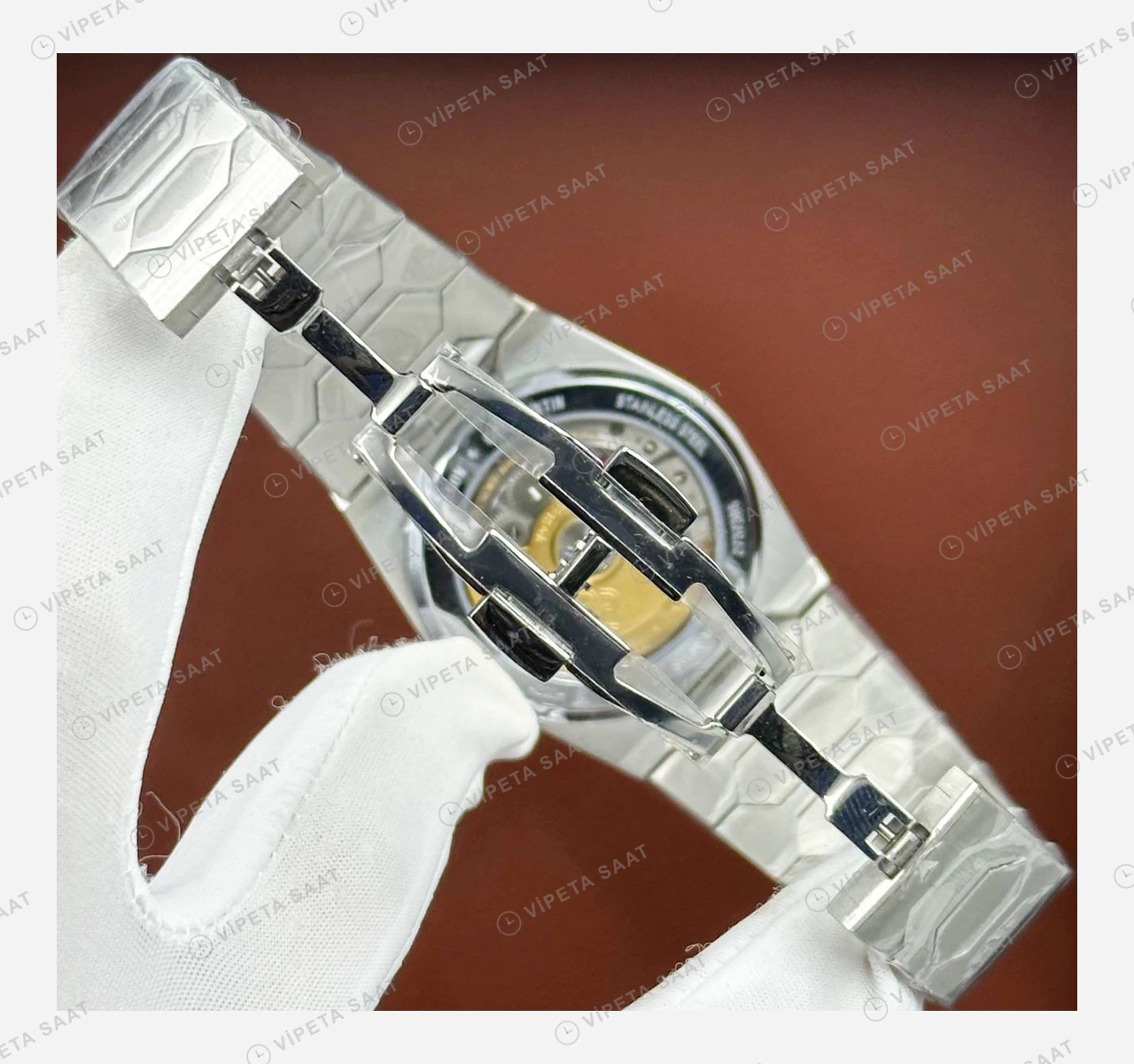 Vacheron Constantin 41 mm Overseas Gümüş Kadran Çelik Super Clone ETA Eta Saat detay 5