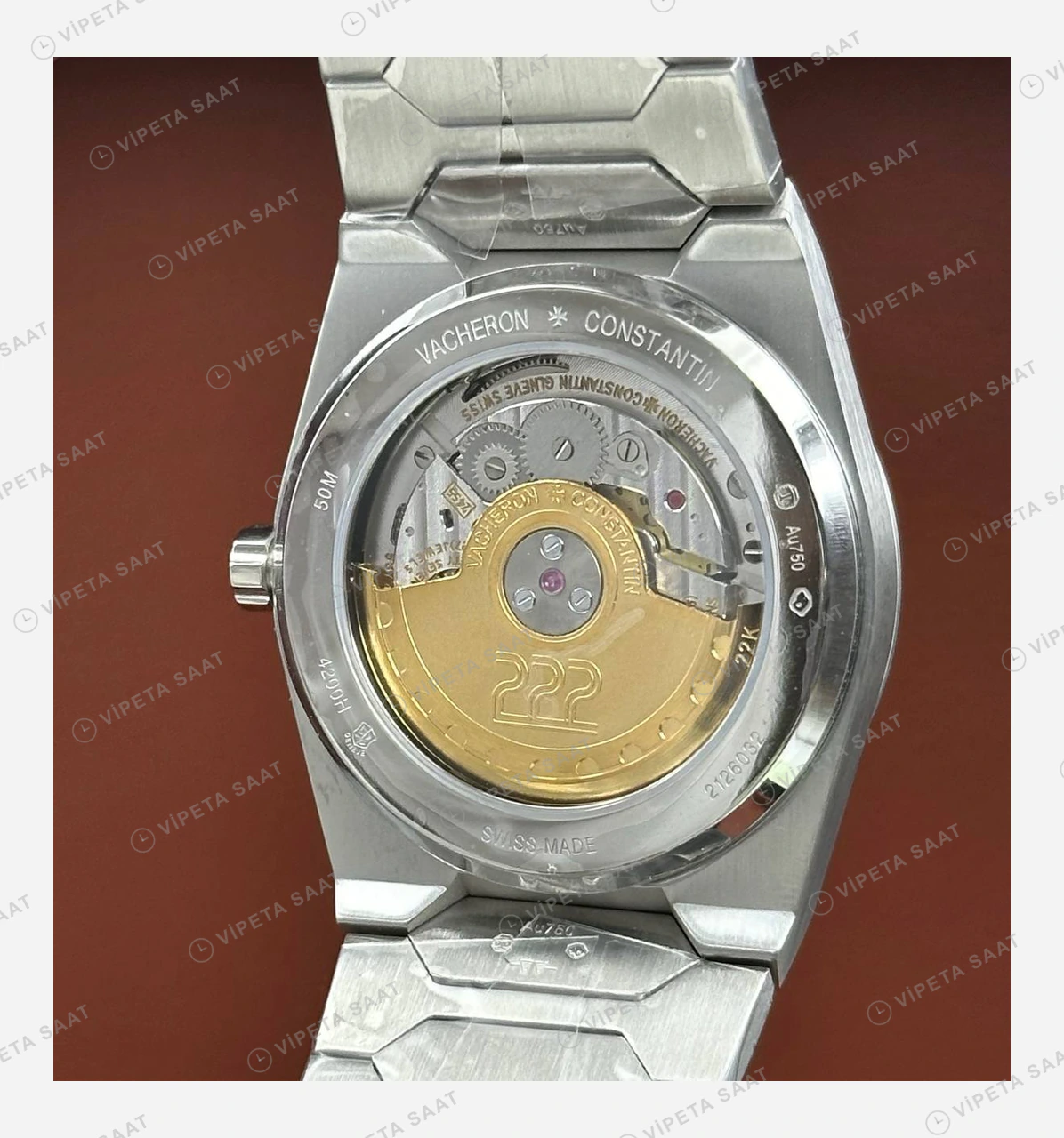 Vacheron Constantin 41 mm Overseas Mavi Kadran Çelik Parlak Super Clone ETA Eta Saat karşıdan görünüm