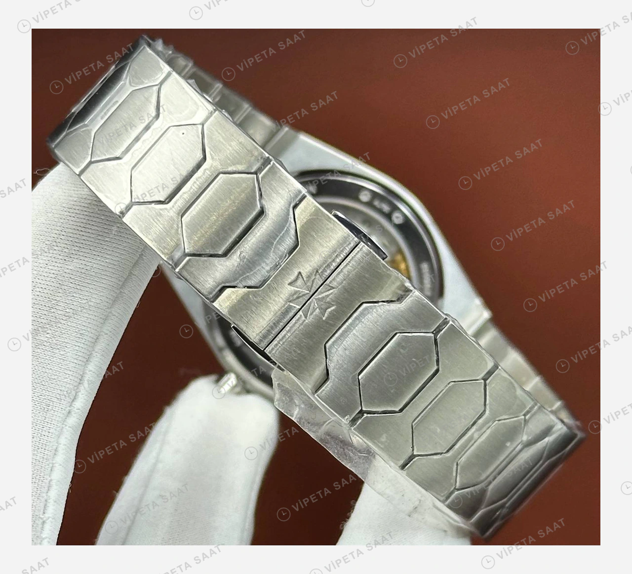 Vacheron Constantin 41 mm Overseas Mavi Kadran Çelik Parlak Super Clone ETA Eta Saat detay 4
