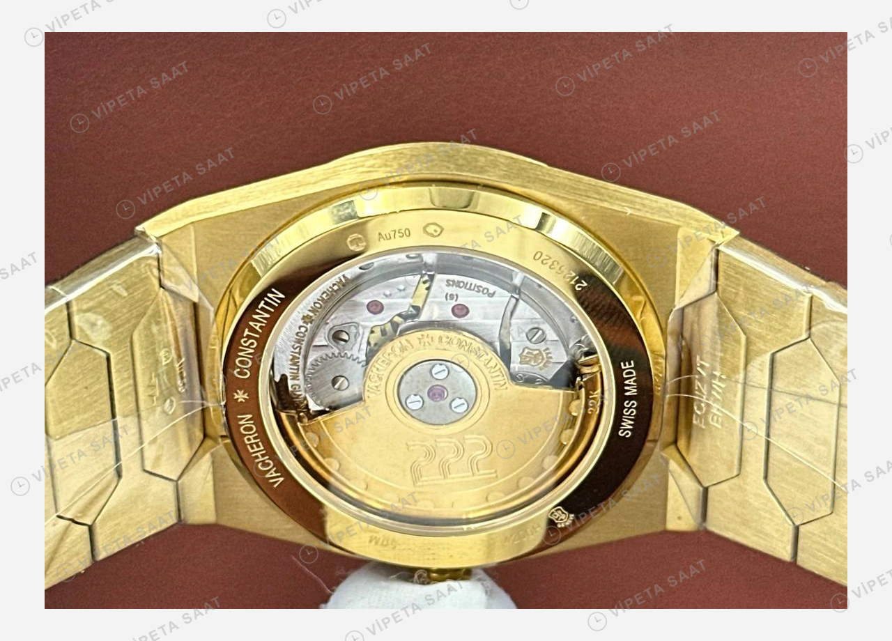 Vacheron Constantin 41 mm Overseas Şampanya Kadran Altın Super Clone ETA Eta Saat detay 6