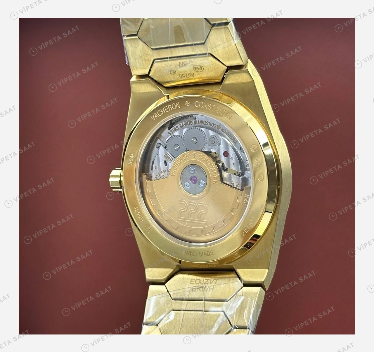 Vacheron Constantin 41 mm Overseas Siyah Kadran Altın Super Clone ETA Eta Saat detay 4