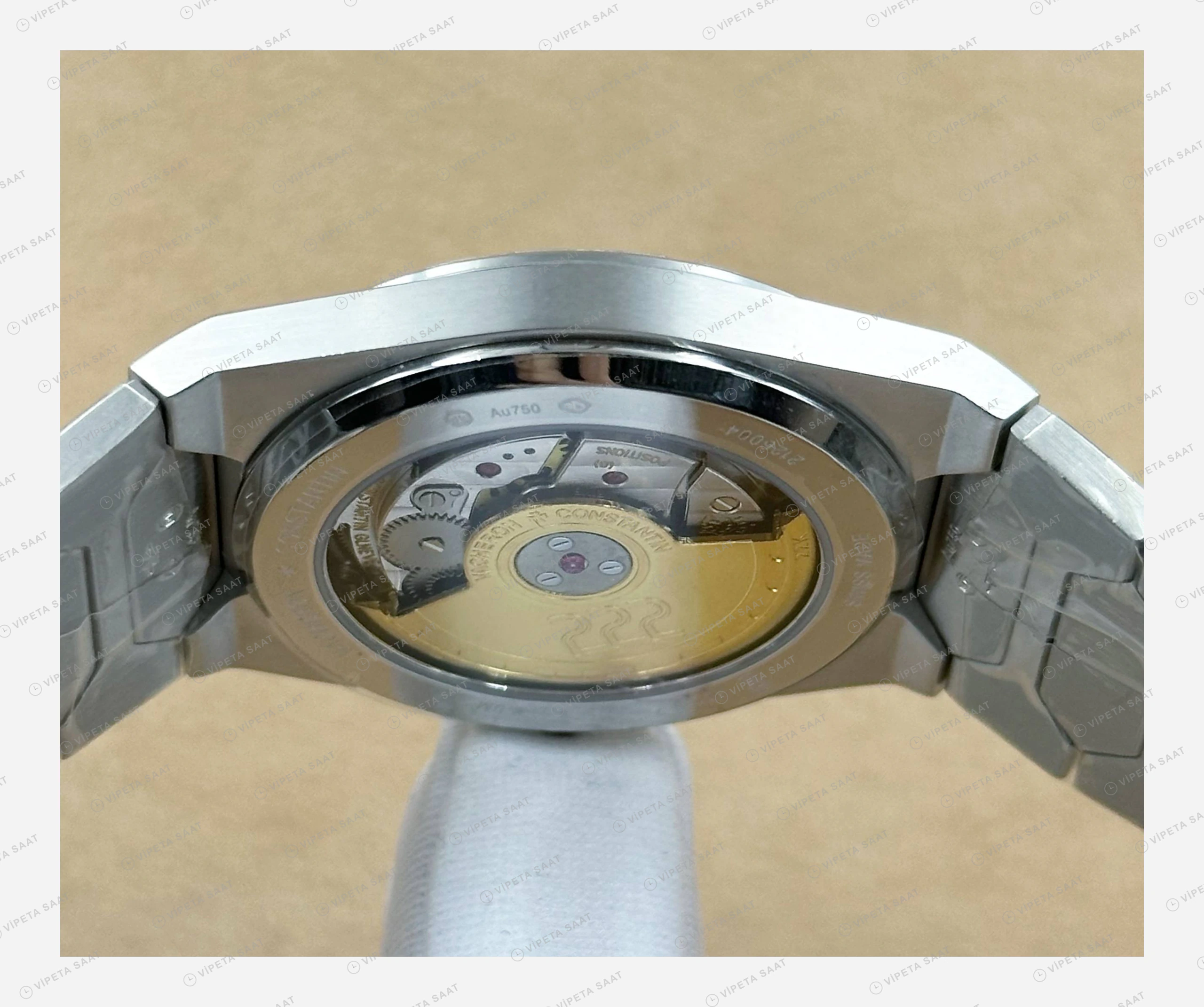 Vacheron Constantin 41 mm Overseas Siyah Kadran Çelik Parlak Super Clone ETA Eta Saat yan görünüm