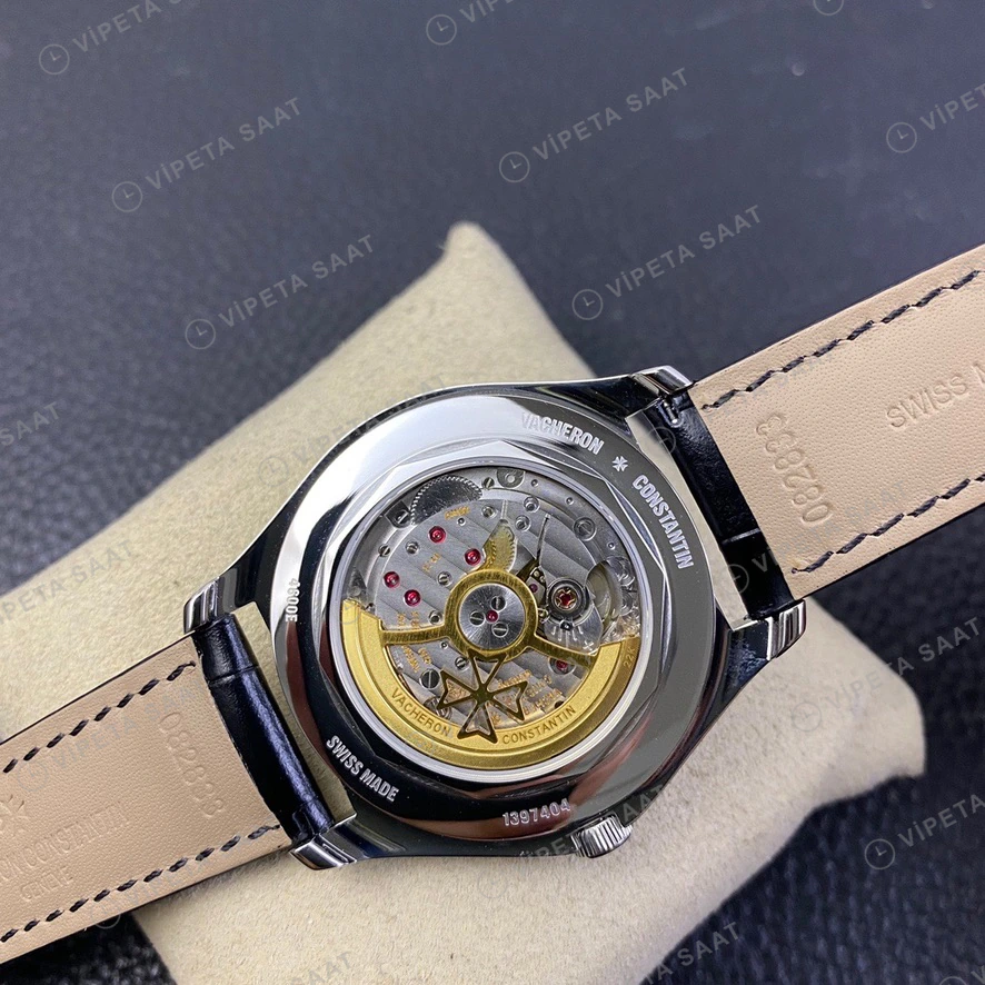 Vacheron Constantin Fiftysix Gumus Kadran Siyah Deri Super Clone Eta Eta Saat detay 5