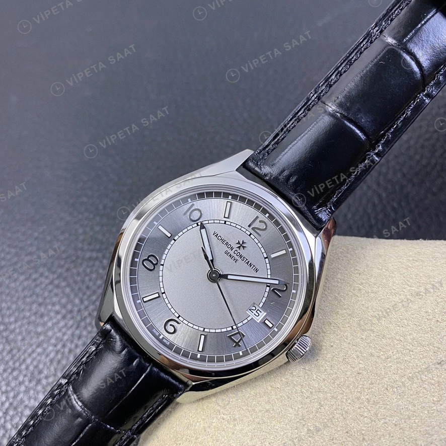 Vacheron Constantin Fiftysix Gumus Kadran Siyah Deri Super Clone Eta Eta Saat detay 6