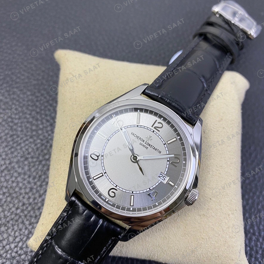 Vacheron Constantin Fiftysix Gumus Kadran Siyah Deri Super Clone Eta Eta Saat detay 9
