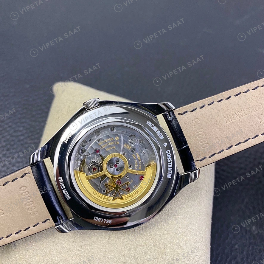 Vacheron Constantin Fiftysix Mavi Kadran Siyah Deri Super Clone Eta Eta Saat detay 4