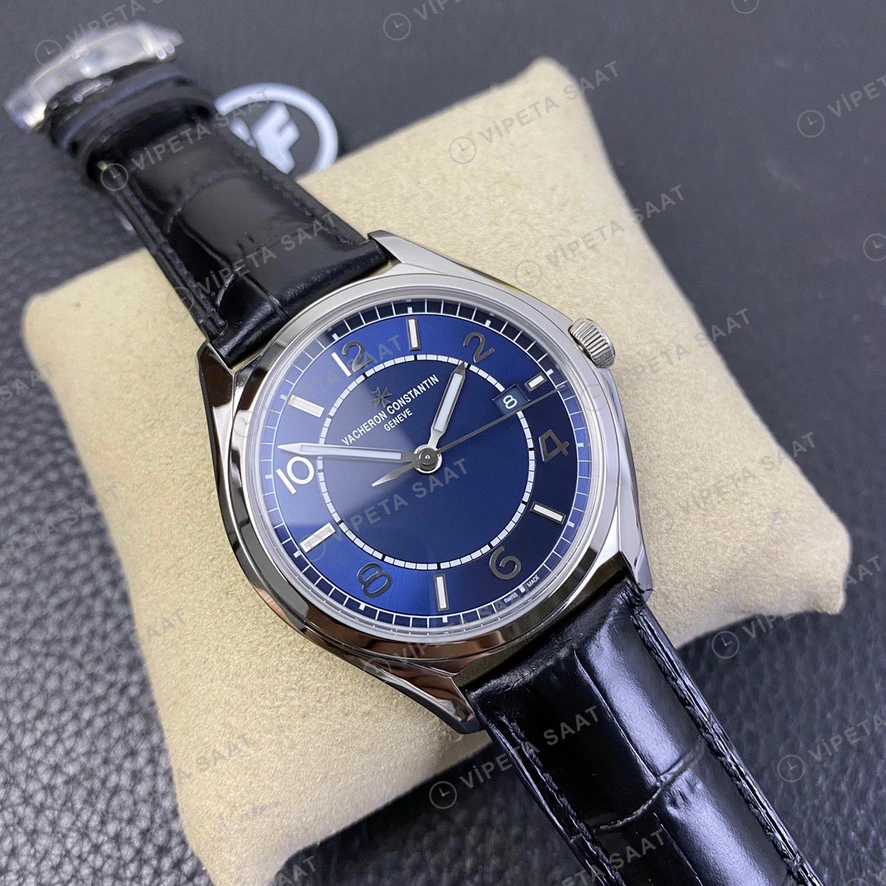Vacheron Constantin Fiftysix Mavi Kadran Siyah Deri Super Clone Eta Eta Saat detay 7