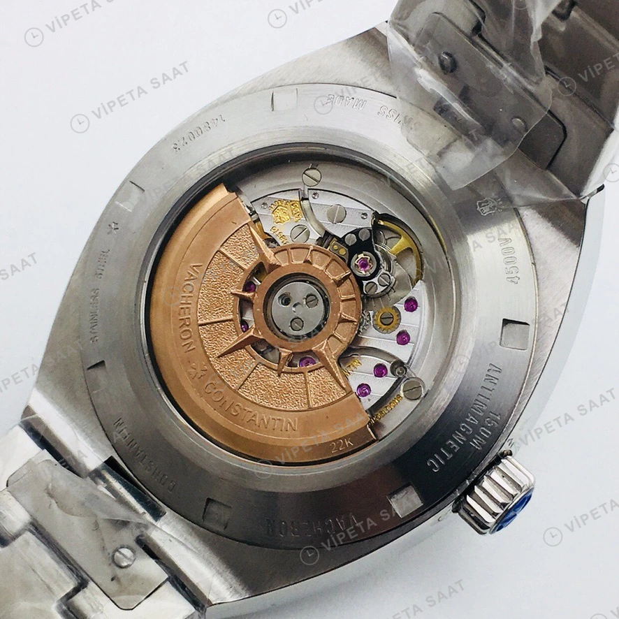 Vacheron Constantin Overseas Celik Kasa Gumus Kadran Celik Kordon Super Clone Eta Eta Saat detay 4