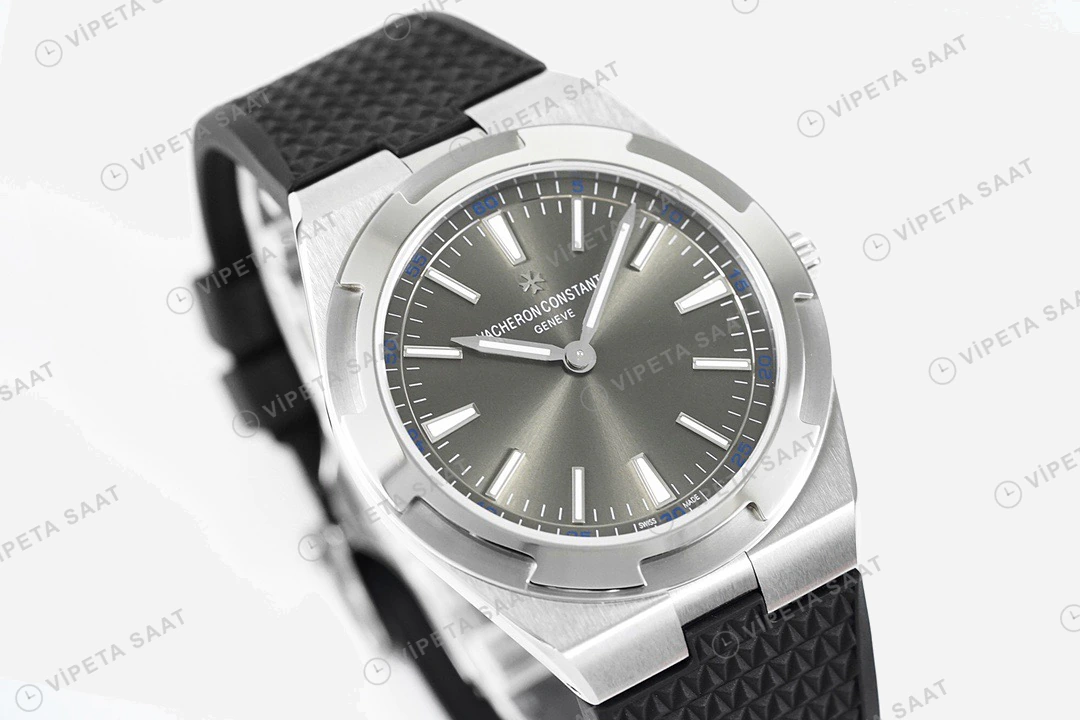 Vacheron Constantin Overseas Gri Kadran Siyah Kaucuk Kordon Super Clone Eta Eta Saat detay 5