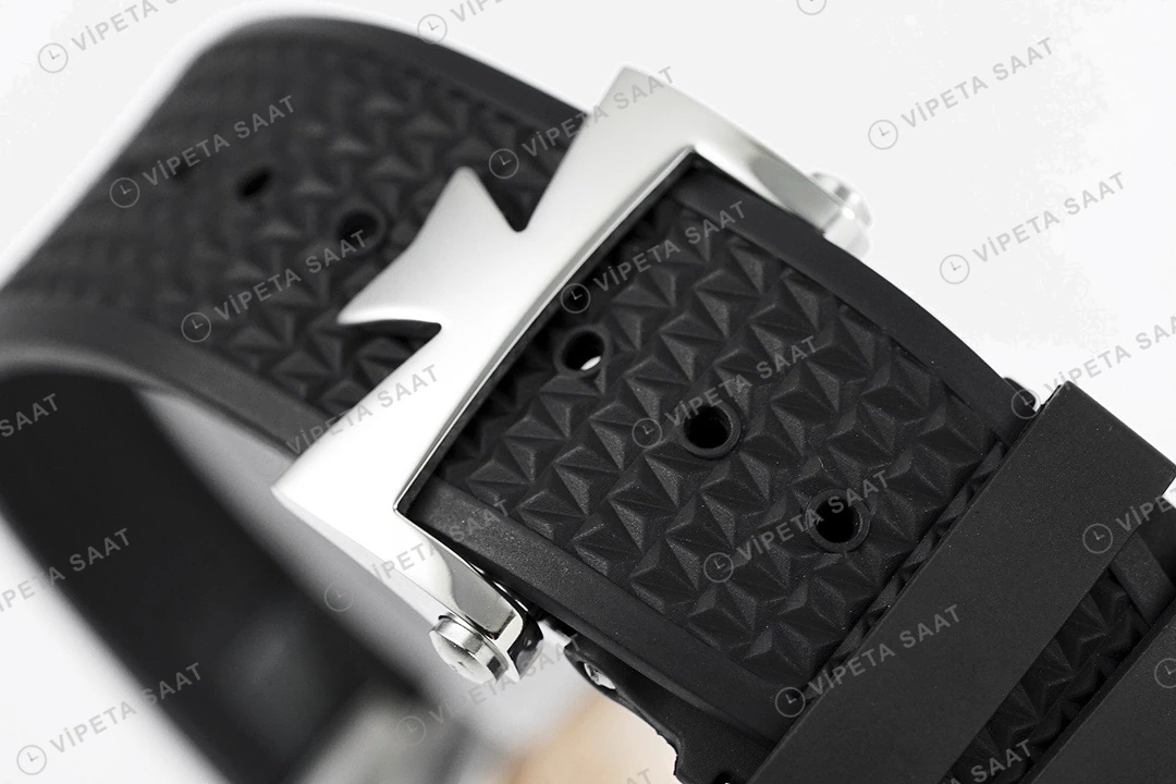 Vacheron Constantin Overseas Gumus Kadran Siyah Kaucuk Kordon Super Clone Eta Eta Saat detay 6