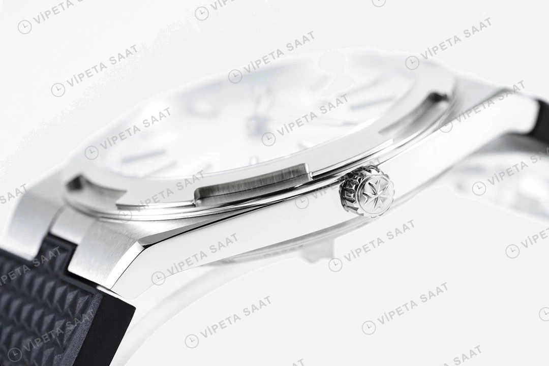Vacheron Constantin Overseas Gumus Kadran Siyah Kaucuk Kordon Super Clone Eta Eta Saat detay 7
