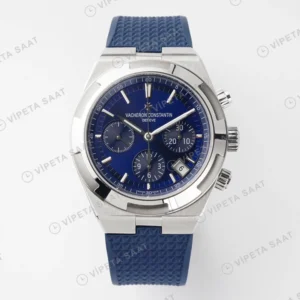 Vacheron Constantin Overseas Kronograf Rose Altin Kasa Gumus Kadran Celik Kordon Super Clone Eta Eta Saat yan görünüm