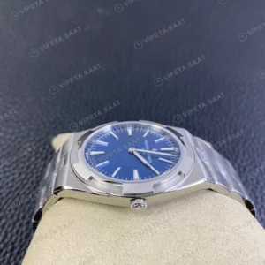 Vacheron Constantin Overseas Mavi Kadran Celik Kordon Super Clone Eta Eta Saat karşıdan görünüm