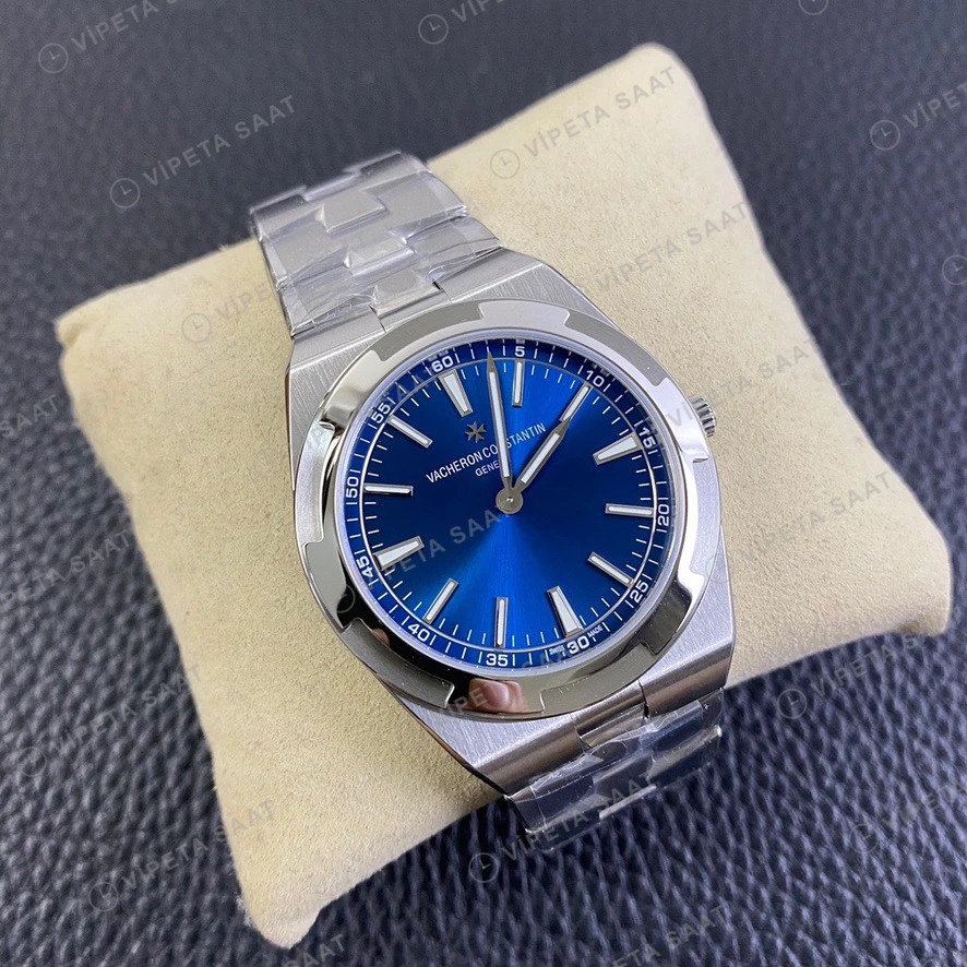 Vacheron Constantin Overseas Mavi Kadran Celik Kordon Super Clone Eta Eta Saat detay 4