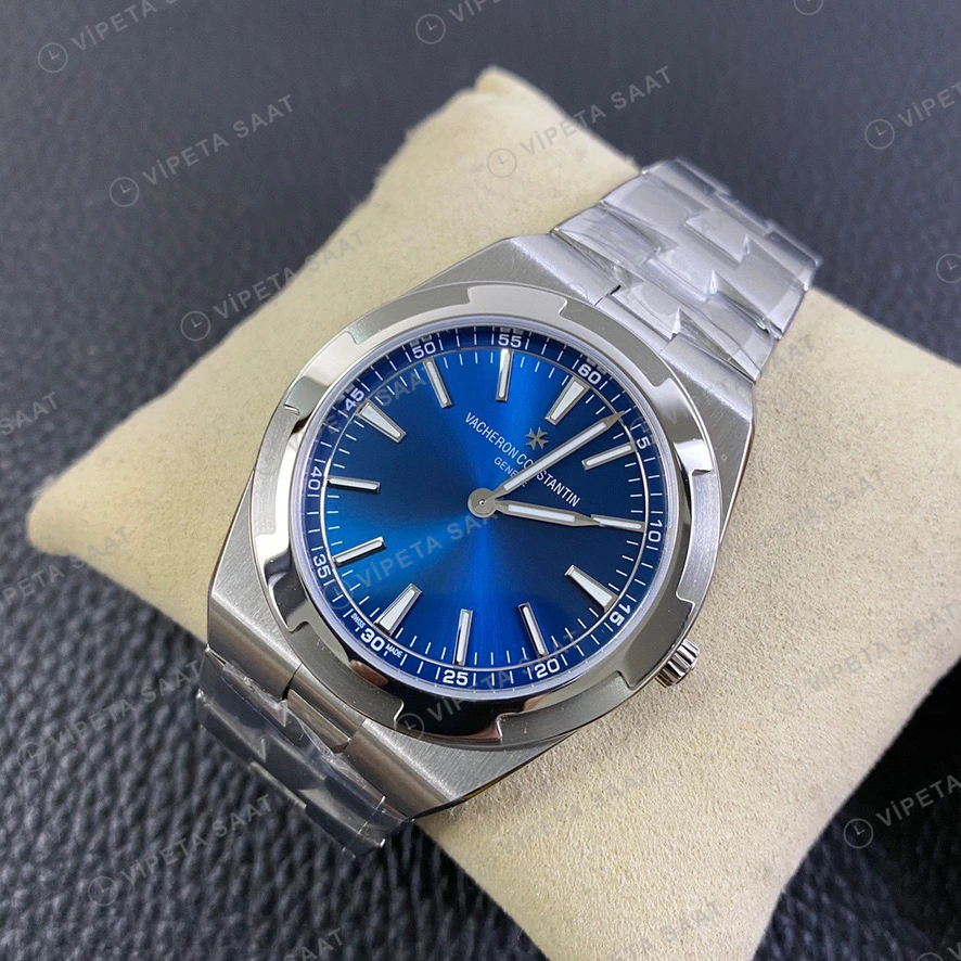 Vacheron Constantin Overseas Mavi Kadran Celik Kordon Super Clone Eta Eta Saat detay 5
