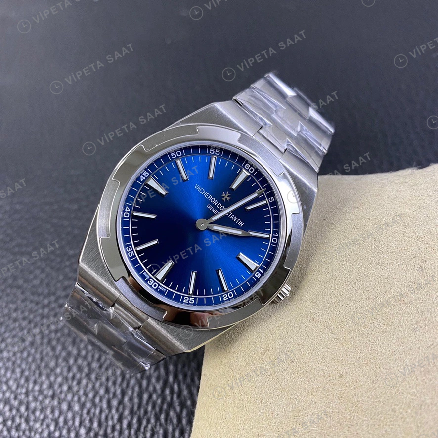 Vacheron Constantin Overseas Mavi Kadran Celik Kordon Super Clone Eta Eta Saat detay 6