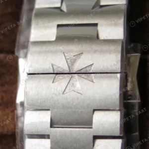 Vacheron Constantin Overseas Siyah Kadran Celik Kordon Super Clone Eta Eta Saat karşıdan görünüm